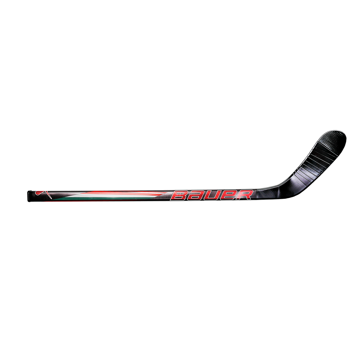 Hockey stick with Bauer branding on a white background