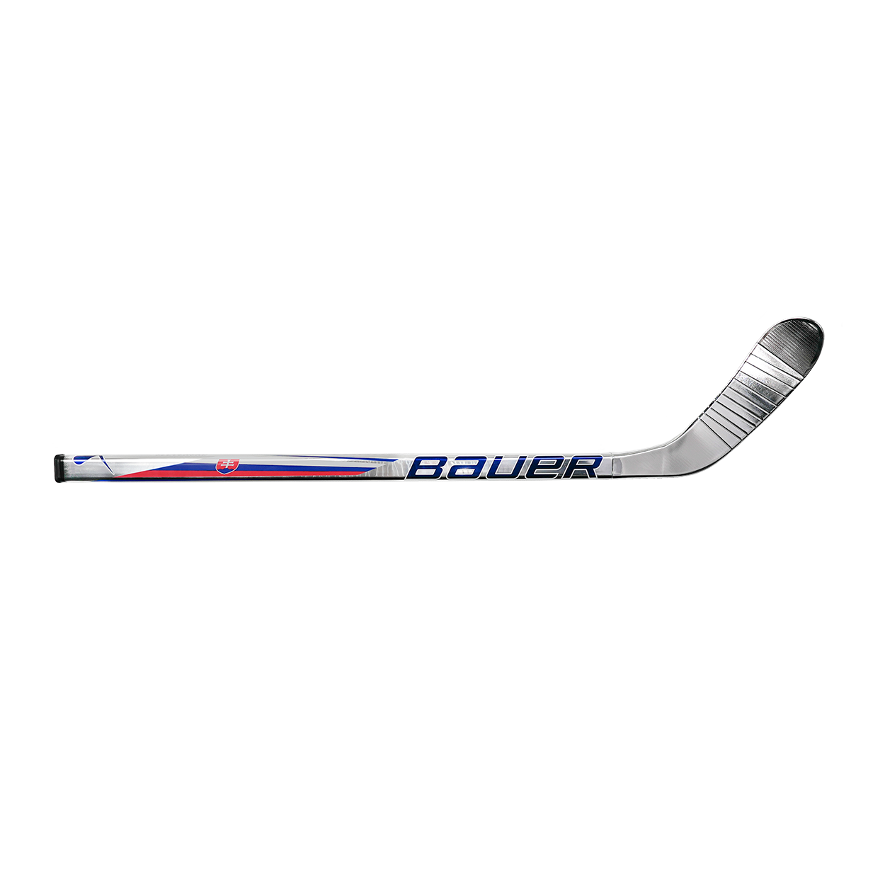 Hockey stick with Bauer logo on a white background