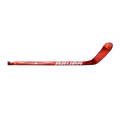 Red hockey stick with Bauer logo on a white background
